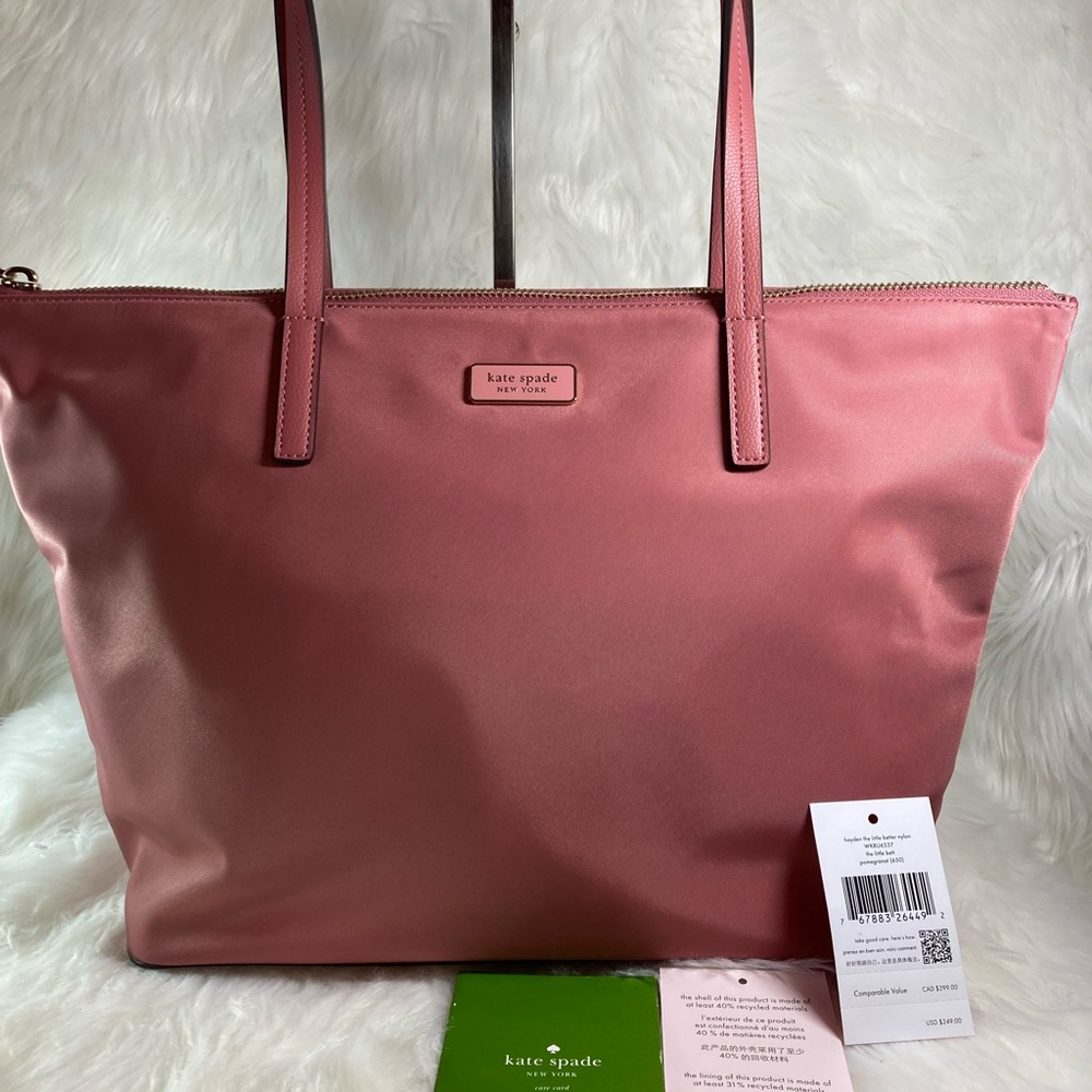 NWT 🌸Kate Spade Hayden Better Nylon Tote Bag in Pomegranate (650)